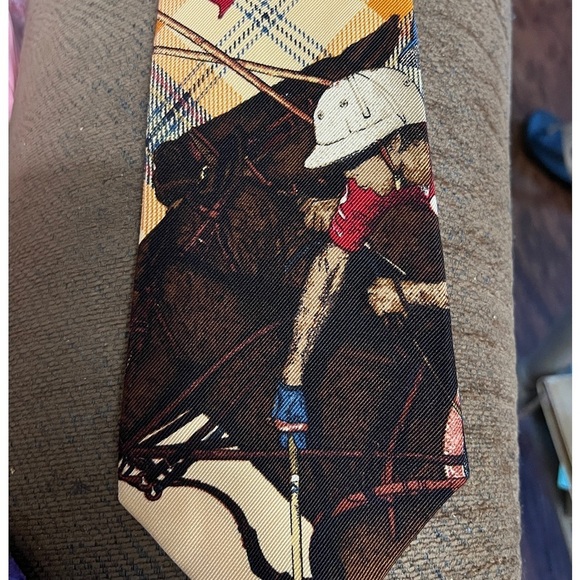 Polo By Ralph Lauren Equestrian 90s Made In USA Wool Silk Blend Necktie Tie